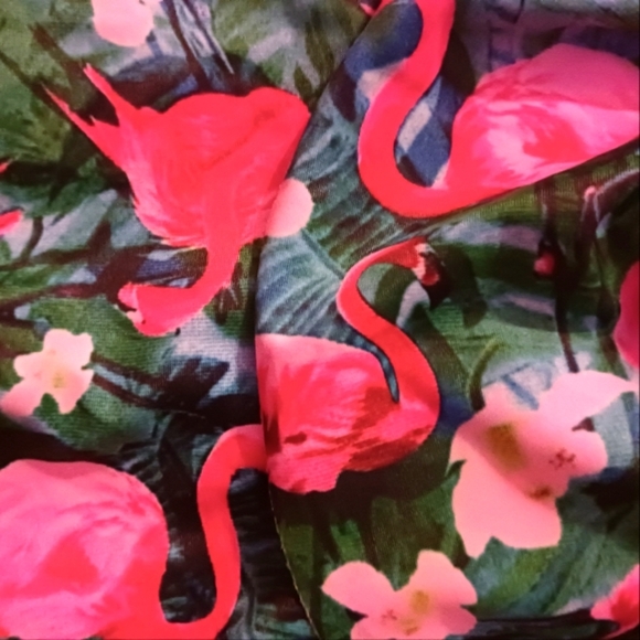 Flamingo Print Colorful Ruffled One Piece Swimsuit - Picture 6 of 8